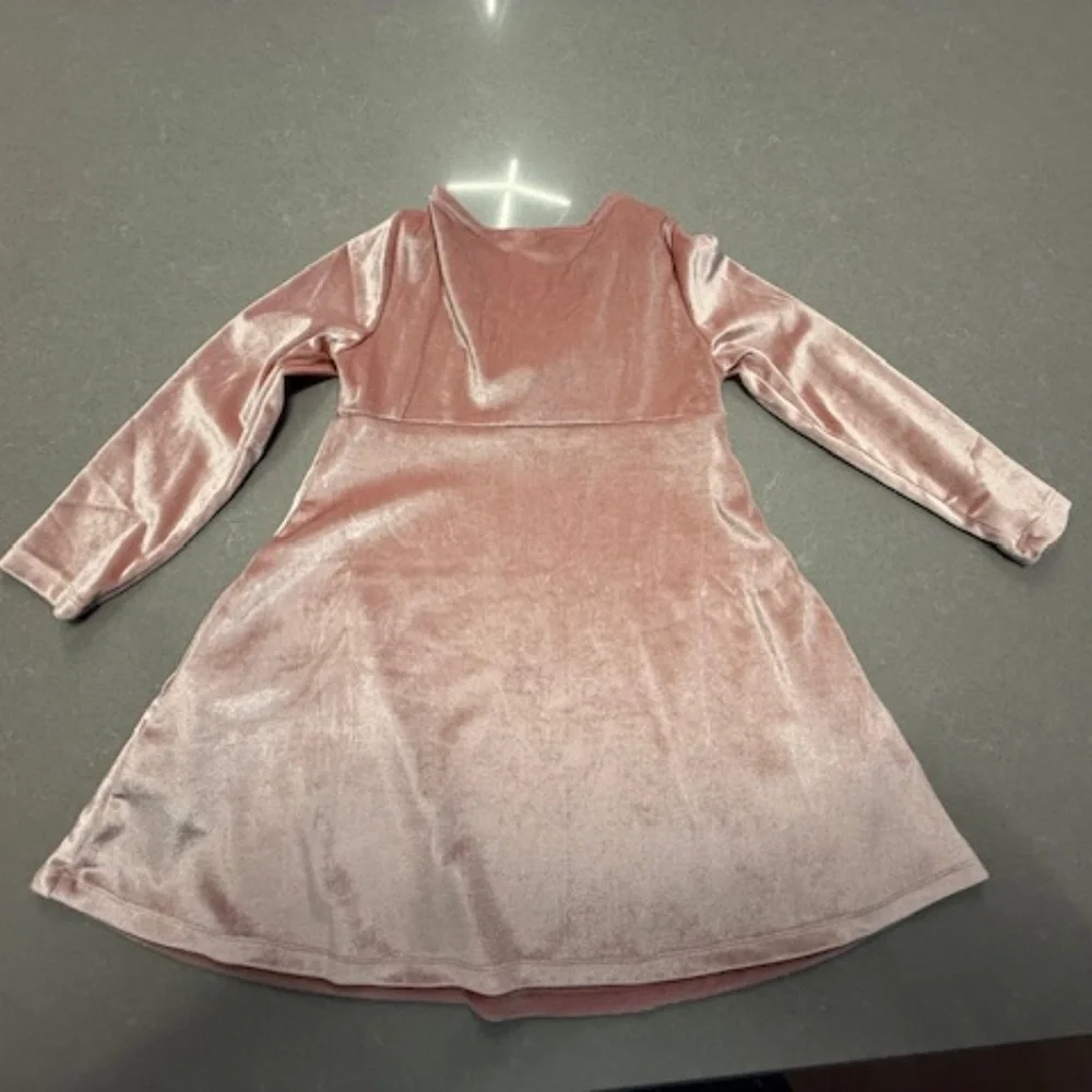 Little Girl XS Light Pink Velvet Old Navy Dress Worn 1x